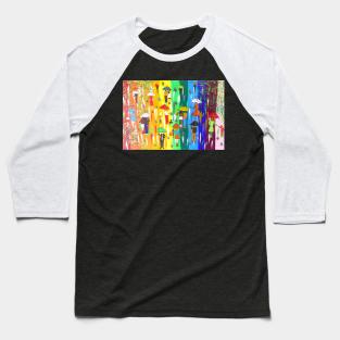 Umbrellas and a Rainbow sky Baseball T-Shirt